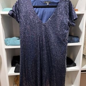 Lulu's Navy Sequin Mini Dress